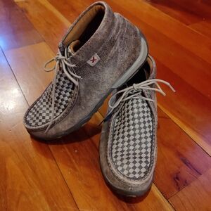 Twisted X Woven Leather Chukka Driving Mocs